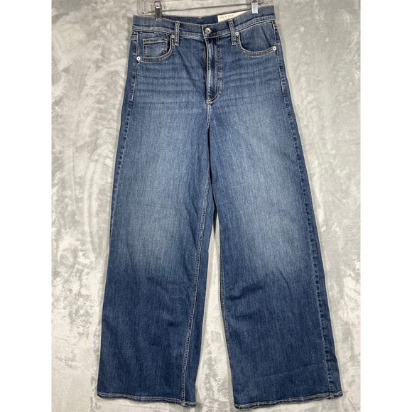 rag & bone Denim - Rag & Bone Serena Full Length Wide Leg Jeans Bogart Blue RJ2725F1OBO Size 29